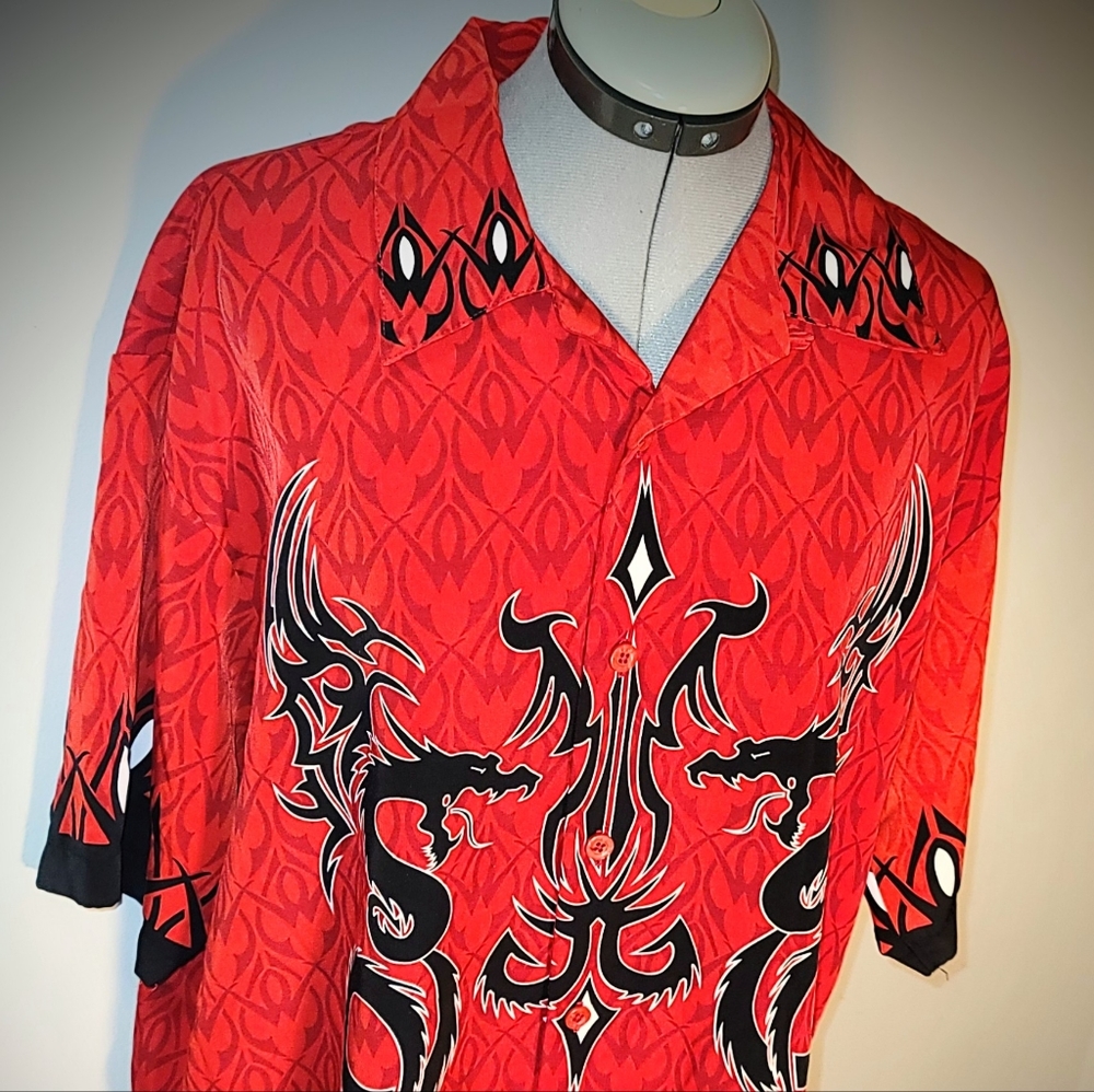 Dragonfly button up short sleeve shirt